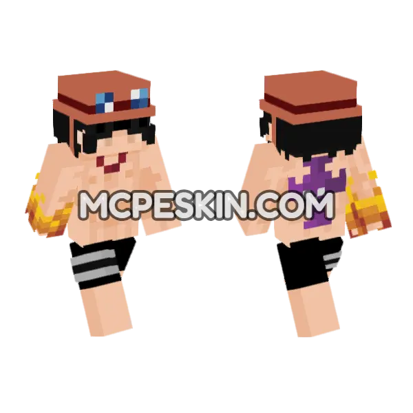 Anime 23 Minecraft Bedrock skin, front and back