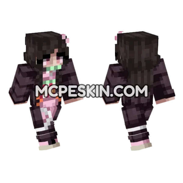 Anime 3 Minecraft Bedrock skin, front and back