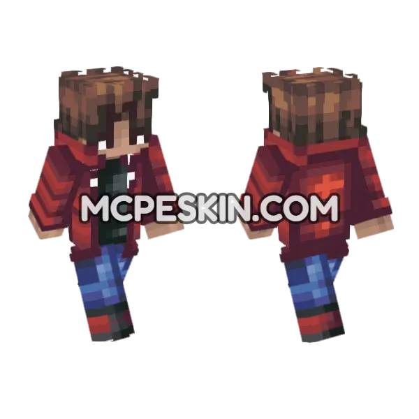 Anime 30 Minecraft Bedrock skin, front and back