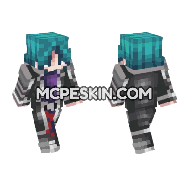 Anime 32 Minecraft Bedrock skin, front and back