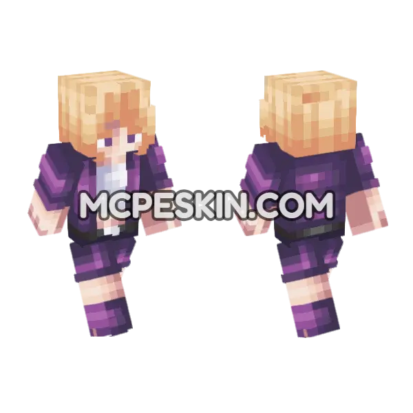 Anime 33 Minecraft Bedrock skin, front and back