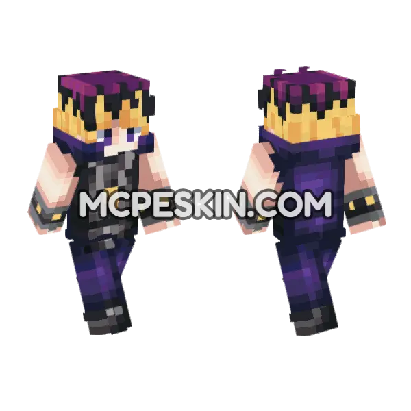 Anime 34 Minecraft Bedrock skin, front and back