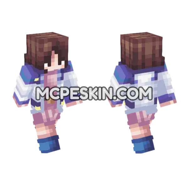 Anime 35 Minecraft Bedrock skin, front and back