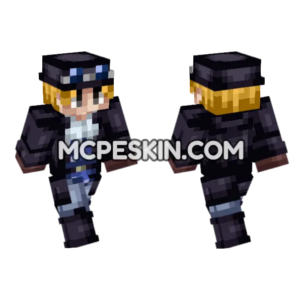 Anime 4 Minecraft Bedrock skin, front and back