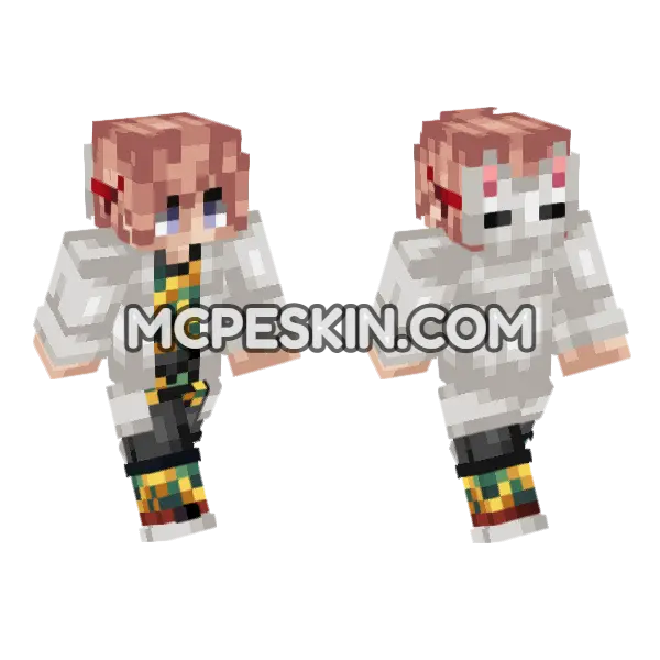Anime 5 Minecraft Bedrock skin, front and back
