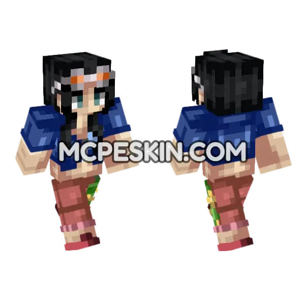 Anime 5 Minecraft Bedrock skin, front and back