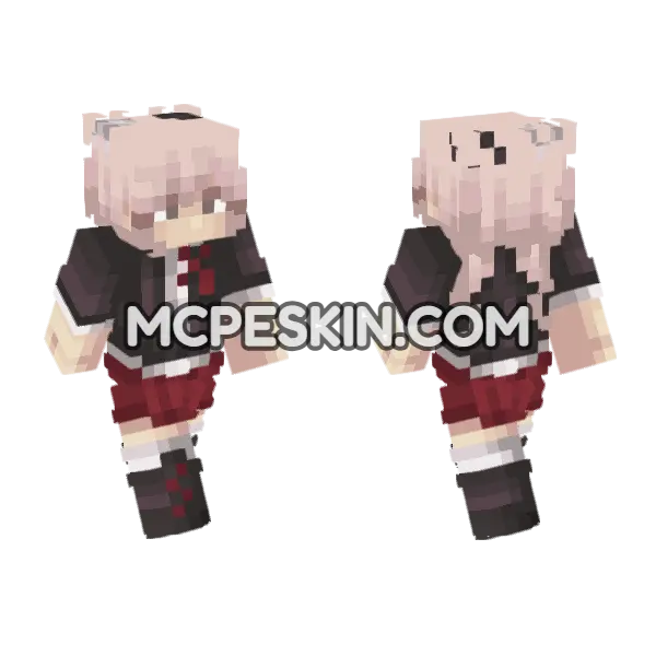 Anime 6 Minecraft Bedrock skin, front and back
