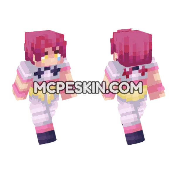 Anime 7 Minecraft Bedrock skin, front and back