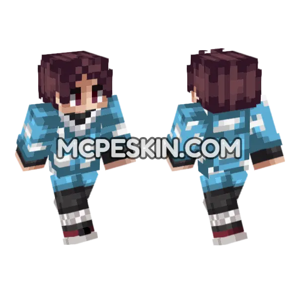 Anime 8 Minecraft Bedrock skin, front and back