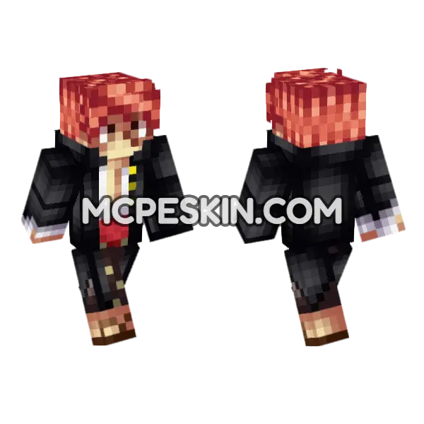 Anime 9 Minecraft Bedrock skin, front and back