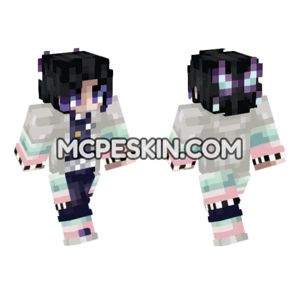 Anime 9 Minecraft Bedrock skin, front and back