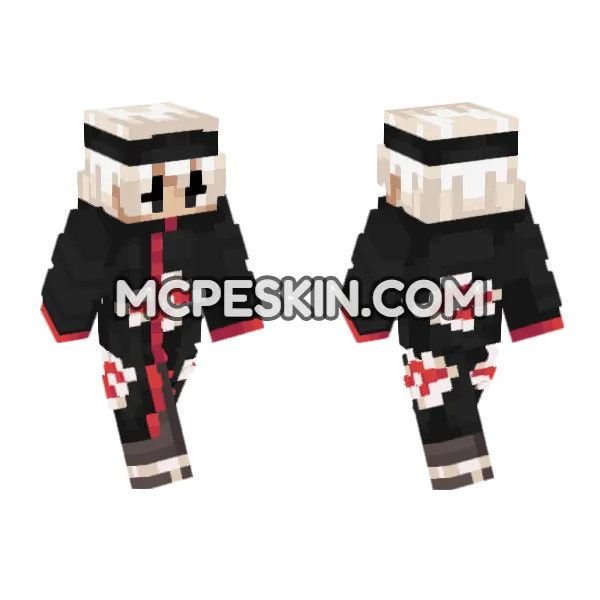 Anime Akatsuki Skin Minecraft Bedrock skin, front and back