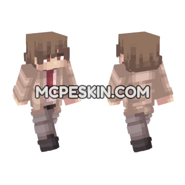 Anime Boy 12 Minecraft Bedrock skin, front and back