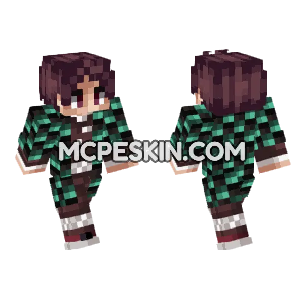 Anime Boy Outfit Minecraft Bedrock skin, front and back