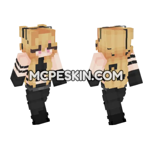 Anime Girl 1 Minecraft Bedrock skin, front and back