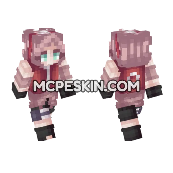 Anime Girl 10 Minecraft Bedrock skin, front and back
