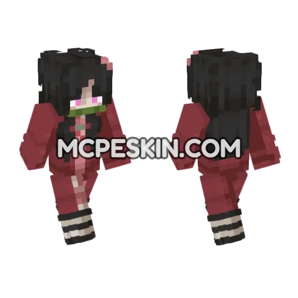 Anime Girl 13 Minecraft Bedrock skin, front and back