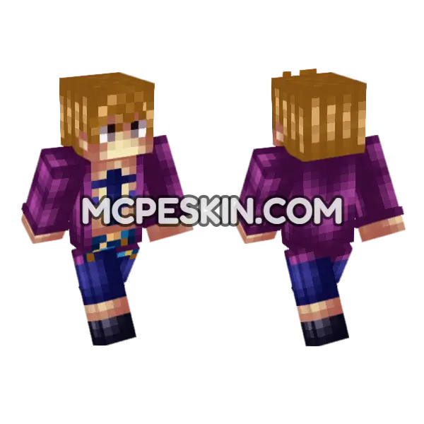 Anime Girl 15 Minecraft Bedrock skin, front and back