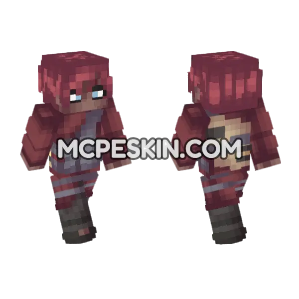 Anime Girl Outfit Minecraft Bedrock skin, front and back