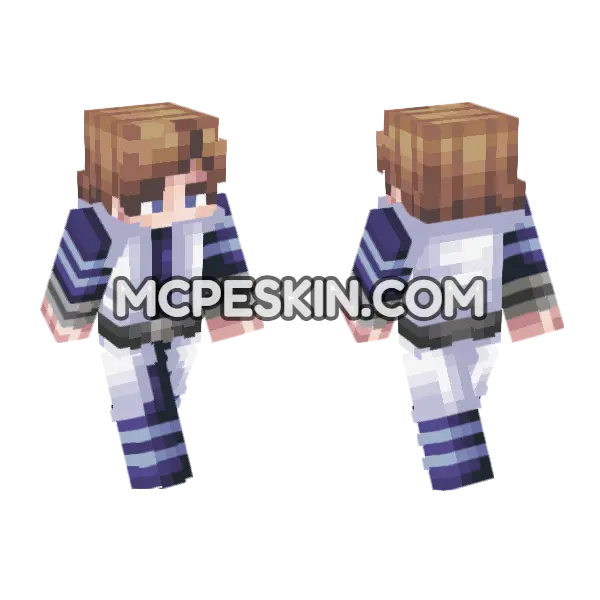 Anime Girl Uniform Minecraft Bedrock skin, front and back