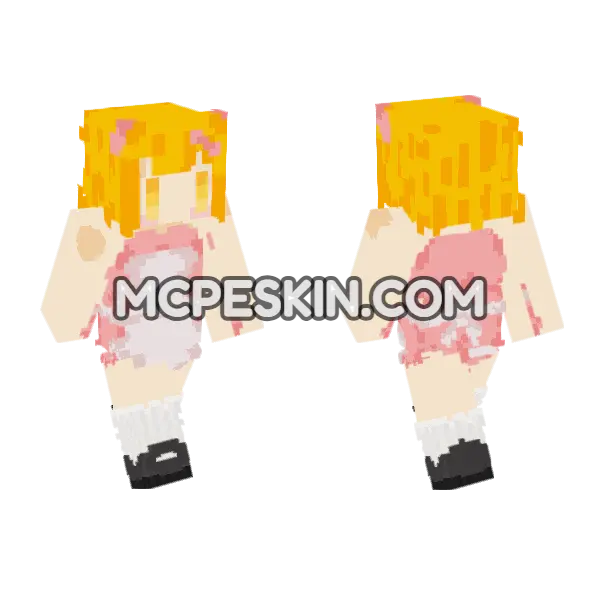 Anime Pig Fanskin Minecraft Bedrock skin, front and back