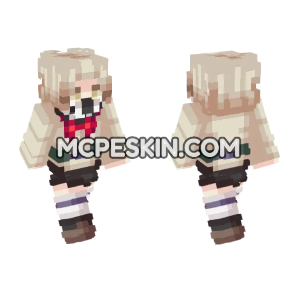 Anime School Girl Minecraft Bedrock skin, front and back
