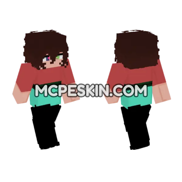 Aniss W I P Minecraft Bedrock skin, front and back