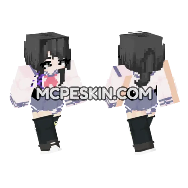Annabell Lily Lovebraids Minecraft Bedrock skin, front and back