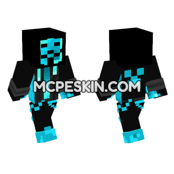 Anonymous Creeper Skin Minecraft Bedrock skin, front and back