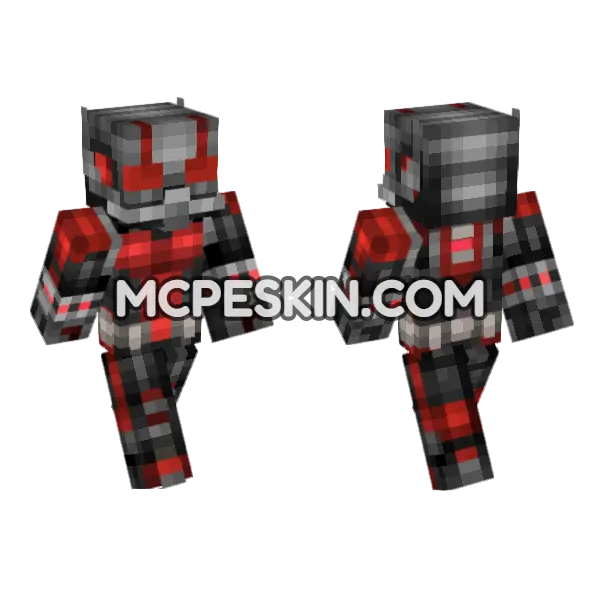 Ant Man Suit Minecraft Bedrock skin, front and back
