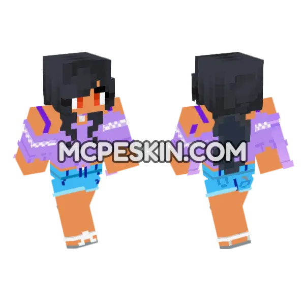Aphmau 2 0 My Version Minecraft Bedrock skin, front and back