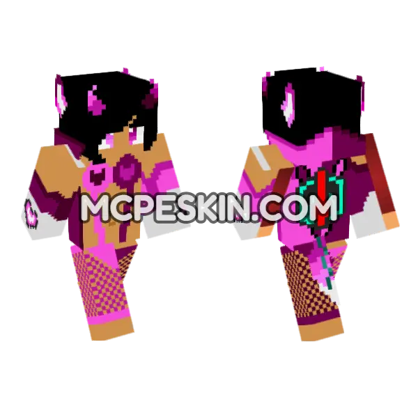 Aphmau Bathing Suit And Jacket Minecraft Bedrock skin, front and back