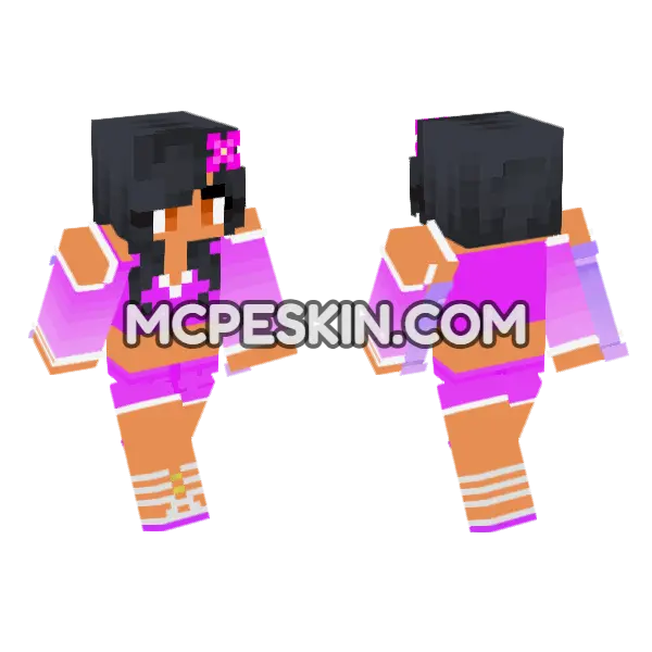 Aphmau Chill Day Minecraft Bedrock skin, front and back