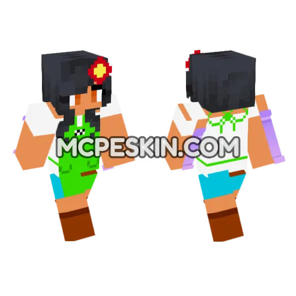 Aphmau Gardener Skin Minecraft Bedrock skin, front and back