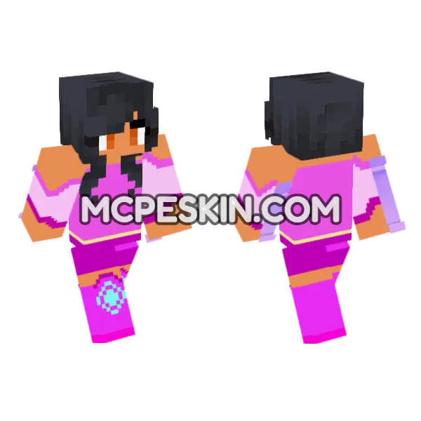 Aphmau Genie Skin Minecraft Bedrock skin, front and back
