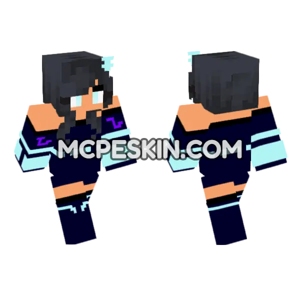 Aphmau Hacker Skin Minecraft Bedrock skin, front and back