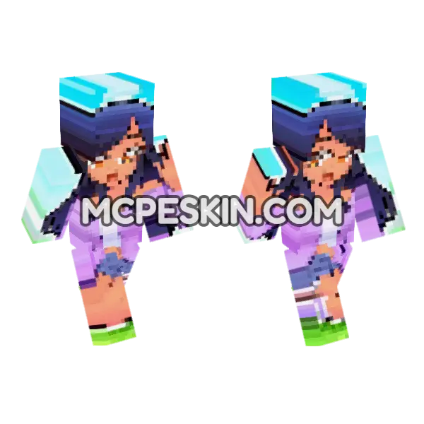 Aphmau HD Avatar Art Minecraft Bedrock skin, front and back