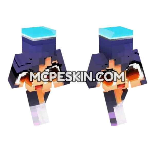 Aphmau HD Skin 6795853 Minecraft Bedrock skin, front and back
