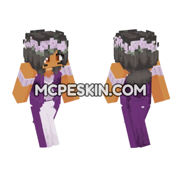 Aphmau Purple Dress Flower Crown, front and back