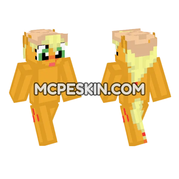 Applejack Minecraft Bedrock skin, front and back