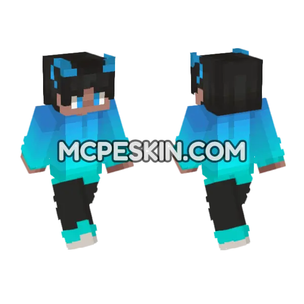 Aqua Boy Skin Minecraft Bedrock skin, front and back