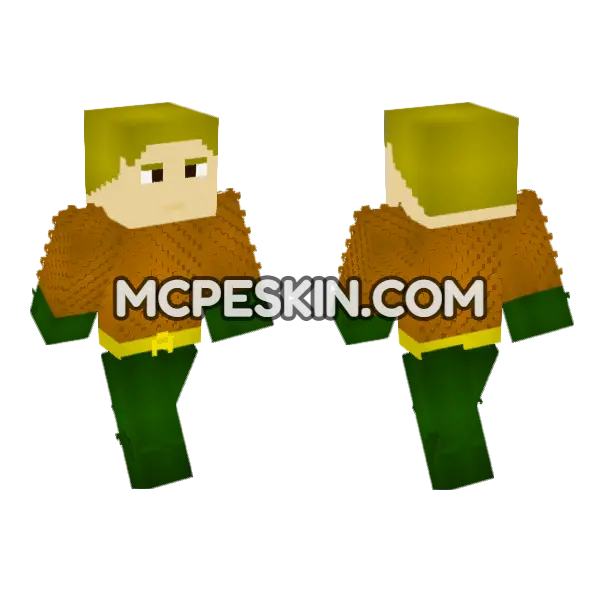 Aquaman DC Comics Minecraft Bedrock skin, front and back