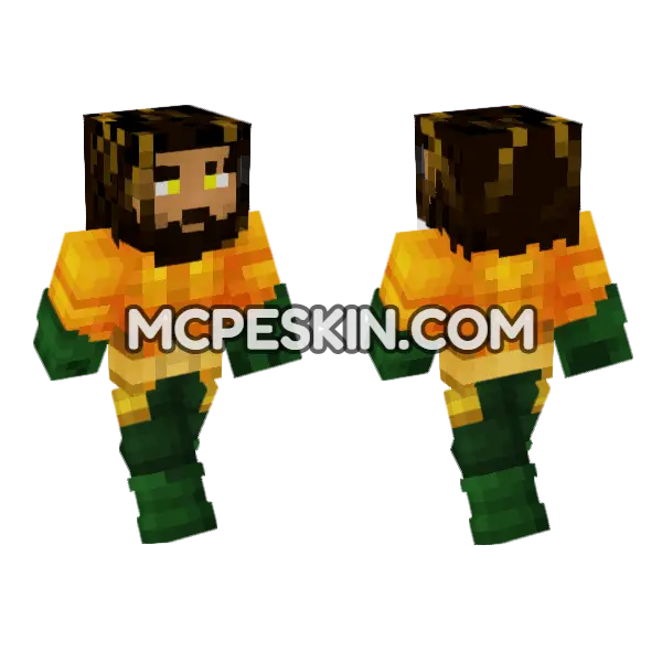 Aquaman Skin Minecraft Bedrock skin, front and back