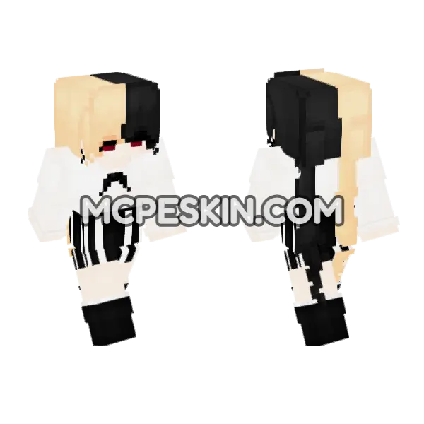 Ari Original Character Minecraft Bedrock skin, front and back