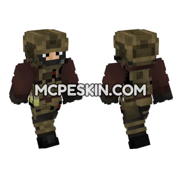 Armed Civilian Operator Minecraft Bedrock skin, front and back