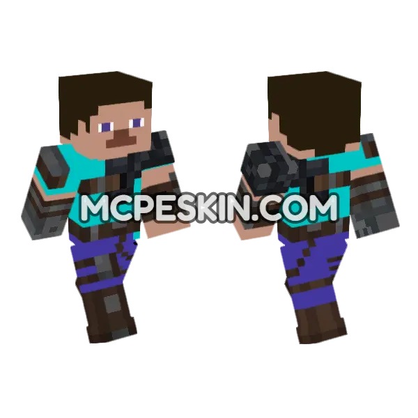 Armored Plastic Steve Minecraft Bedrock skin, front and back