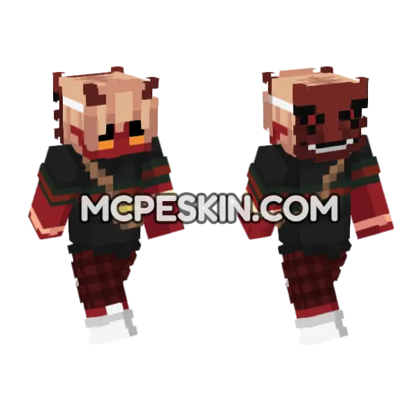 Ashley Red Outfit Minecraft Bedrock skin, front and back