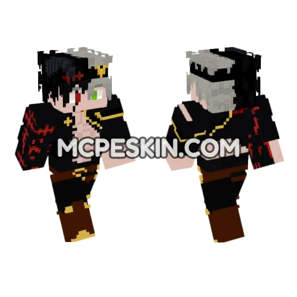 Asta Controlled Black Form Minecraft Bedrock skin, front and back