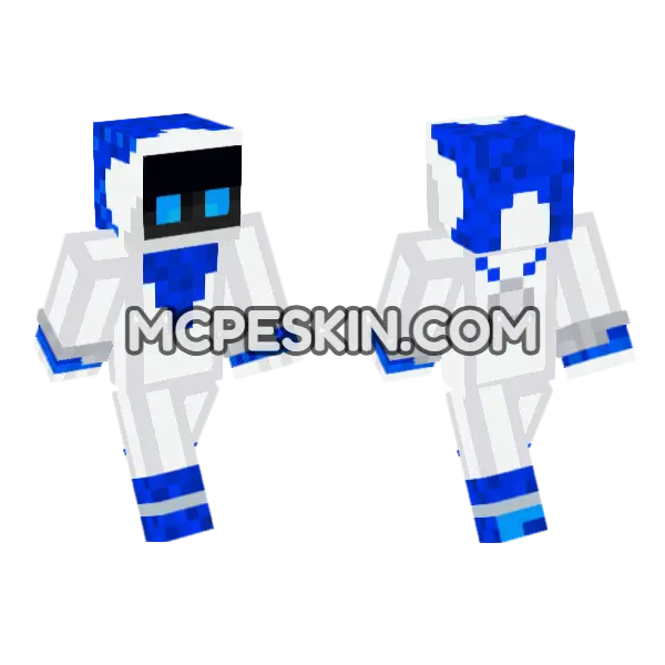 Astro Bot Minecraft Bedrock skin, front and back