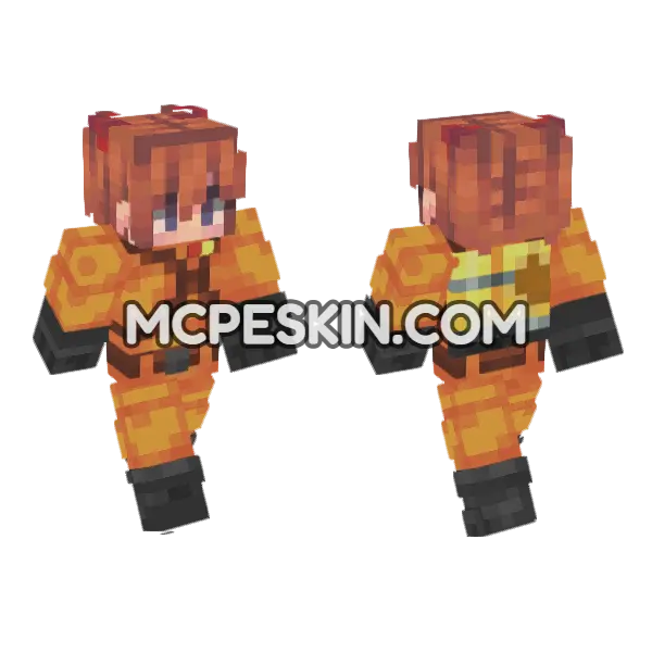 Asuka Skin Minecraft Bedrock skin, front and back